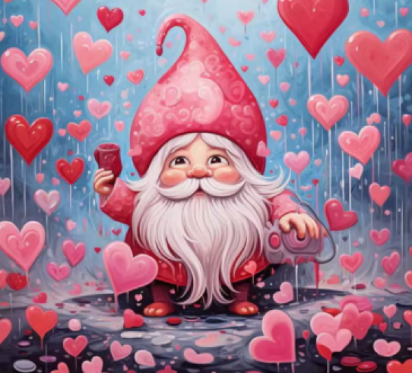 Diamond Painting Zwerg mit Herzen